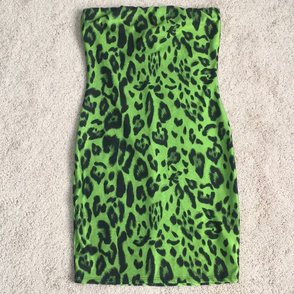 lime green animal print dress Umgee Metallic Leopard Print V-Neck Kimono Dress TEAL / M main image 1